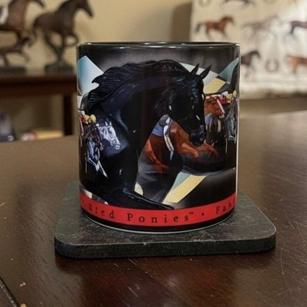 Trail of Painted Ponies Black Coffee Cup, Fantastic Fillies Mug #12464 Drinkware